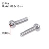 sourcing map Machine Screws Phillips Head Screws M2.5 x 10