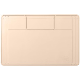 The Original Under Sink Mat - Silicone Waterproof mat, Adjustable, Easy to Clean, Kitchen Cabinet Liner, Disifenction Surface - 31" x 22" or Smaller (Beige, 31" x 22")