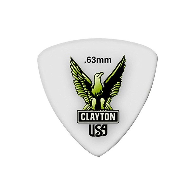 Clayton Acetal - Púas de guitarra triángulo redondeado de 0.63