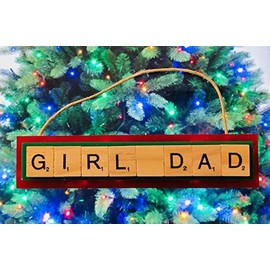 GIRL DAD Christmas Ornament Letters Tiles Father's Day