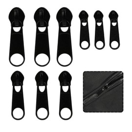 12 Pieces Black Nylon Zip Repair Kit, Replacement Zipper for Clothes, Backpacks and Luggage