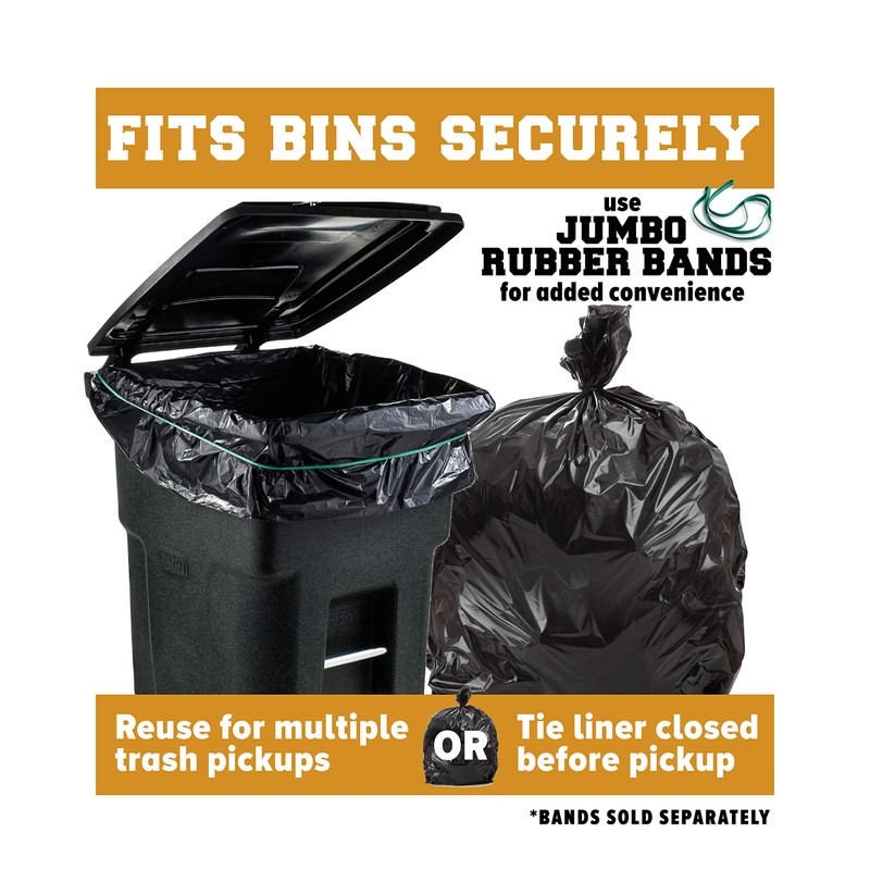 Plasticplace 64-65 Gallon Trash Can Liners for Toter │ 3.0