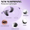 B&Q 플러피 200DLash 클러스터 두꺼운 볼륨 속눈썹 10-18mm, D 컬