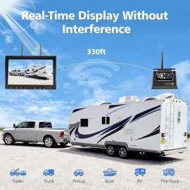Wireless 10.1" Car Monitor DVR Magnetic Solar Backup Camera Reverse Parking System Waterproof for Truck Trailer Van CamperScreen Size: 10.1'', ROM: 128G, RAM: Does not include an SD card