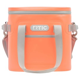 RTIC Insulated Soft Cooler Bag, Leak Proof Zipper, Keeps Ice Cold for Days, 20 (Coral)