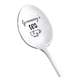 Christmas Birthday Gifts for Grammy Tea Lovers Gift Ideas for Grandma Grammy Mothers Day Gifts from Grandkids Grammy's Tea Spoon for Nana Grammie Gifts Engraved Tea Spoons