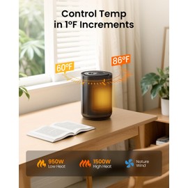 Electactic Small Space Heater for Indoor Use, Portable Electric Heater with Remote, Thermostat, Child Lock and Overheat Protection ETL, 3 Heating Modes Electric Fan for Office/Bedroom,1500W(Black)