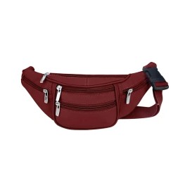 Roma Leathers FANNY PACK - COWHIDE LEATHER - 6 ZIPPER COMPARTMENTS 48" WAIST - CREAM