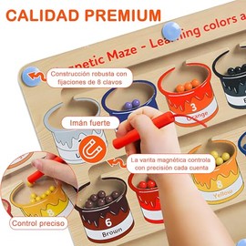 XIAOYANGKEJI Laberinto Magnético Juguetes Montessori, Juguetes Didácticos para Niños, Juego de Habilidades Motoras Finas de Aprendizaje Preescolar, Ju