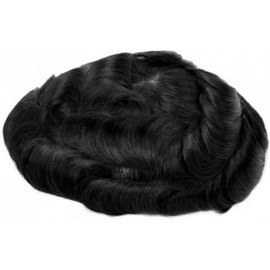 Pelucas masculinas de tupé, sistema de reemplazo de cabello humano natural, peluca postiza for hombre(7"x9")