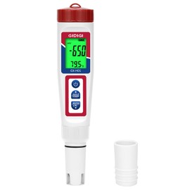 GIDIGI Digital Hydrogen Water Tester, ORP Meter, 6-in-1 pH TDS Tester for Home Water, pH ORP TDS EC Temperature H2 Meter for Drinking Water, Hydroponics, Pools, Aquariums Fish