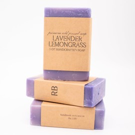 River Birch Lavender Lemongrass Handcrafted, Cold Process 5 oz. Soap Bars 3-pack – Vegan and Cruelty-Free