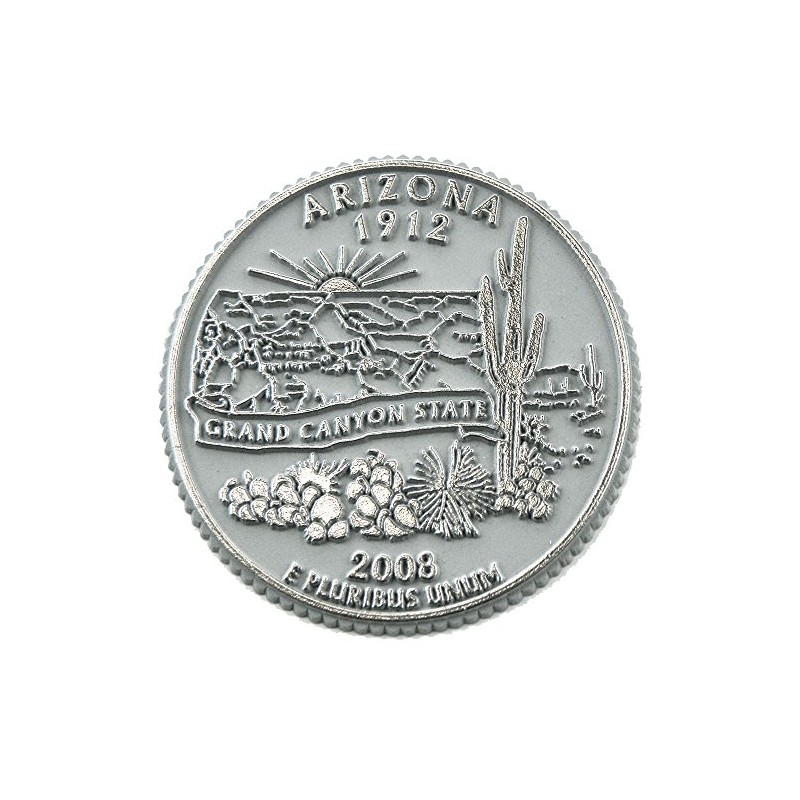 Arizona State Quarter Magnet by Classic Magnets, 2.5" Diameter, Collectible