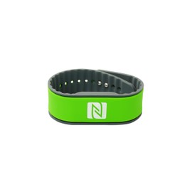 NFC Armband | NXP NTAG 216 | 924 Byte | grün/grau | verstellbar
