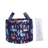 Navy Blue Collapsible Print Foot Soak Tub 15L Travel Feet