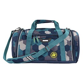 coocazoo SporterPorter Sports Bag, “Blue Geometric Melange”, Blue, Wet Laundry Compartment, Side Pocket, Shoe Compartment, Removable, Adjustable Shoulder Strap, Suitable for Boys, 11+ Years, 20 litres