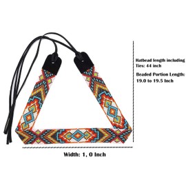 Beaded Hatband Native American Style Southwestern Cowboy Rode Handmade Head/Hat Band Collection [ ] (PATTERN 4)