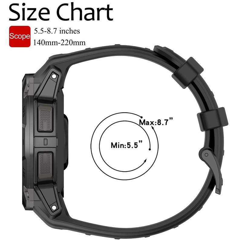 Band for Garmin Instinct 3, Soft Silicone Replacement Watch Band