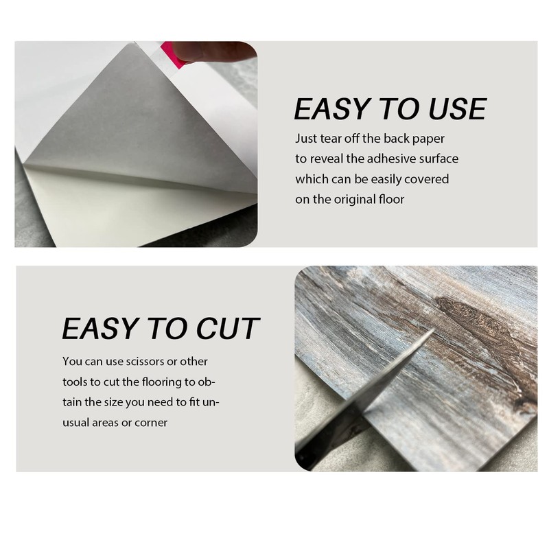 Peel and Stick Floor Tile - 11.8" X 394" Vinyl