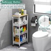 OKZEST Utility Slim Storage Cart, 4-Tier Narrow Bathroom Organizers and