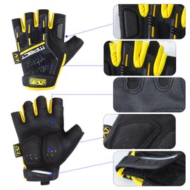 Cycling Gloves for Men - Fingerless Mountain Bike Gloves Anti Slip Half Finger Bicycle Gloves for MTB Driving Riding Racing