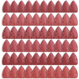 Mouse Detail Sander Pads - 60 Pieces Sanding Sheets Hook and Loop Assorted 40/60/80/120/180/240 Grits Sander Paper - 5 Holes Triangle Sandpaper for Black and Decker Detail Palm Sander