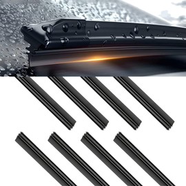 Windscreen Wiper Rubber, Windscreen Wiper Rubber, Windscreen Wiper Replacement, Boneless Wiper Blade, Made of High-Quality Rubber, Pack of 8, 26 Inch/650 mm
