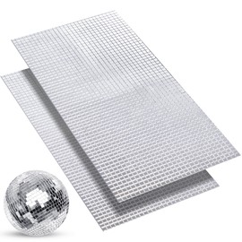 SATINIOR 3600 Pcs Mirror Mosaic Tiles Self-Adhesive Disco Ball Stickers Tiles 5 x 5 mm Square Glass Sticker for DIY Disco Ball Art Collage Indoor Outdoor Craft Decoration