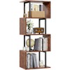 Furologee 5-Tier Bookshelf, S-Shaped Geometric Bookcase, Narrow Freestanding Display Shelves,