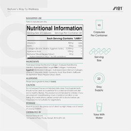 Multi Collagen 2400mg – Types I, II, III, V & X – 90 Capsules – Wild Caught Marine, Grass Fed Bovine, Eggshell & Free-Range Chicken Collagen Powder, with Hyaluronic Acid & Vitamin C – by Alpha01