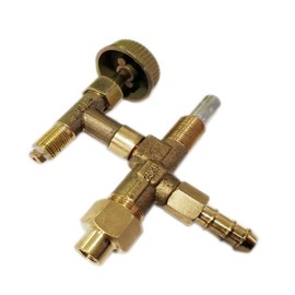 METER STAR Propane Gas Heater, Solder Burner Grill Valves, Push Control Valve with Flame Failure Safety, 0.6m Thermocouple, M8x1 End Nut, Gold & Brown