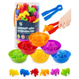 Yetonamr Counting Animal Montessori Toys for 3 4 5 Years Old Boys Girls, Toddler Preschool Learning Activities Toys for Kids Ages 2-4, 3-5, 4-8, Color Sorting Sensory Educational Toys