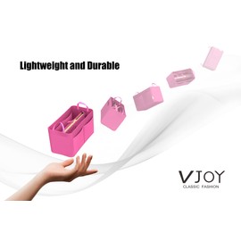 VJOY Purse Organizer Insert Handbag Tote Felt Organizer Bag in Bag Shaper Fit Neverfull Speedy Graceful MM GM (Large, RED)