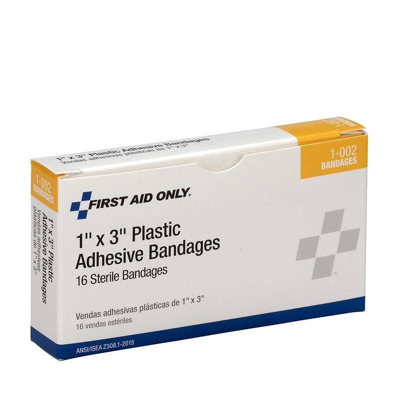 First Aid Only 1-002 1" x 3" Plastic Bandages (Pack