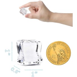 DomeStar 100PCS Clear Fake Ice Cubes, Acrylic Fake Ice Vase Fillers Centerpiece Photography Accessories Food Props Table Scatter Decoration