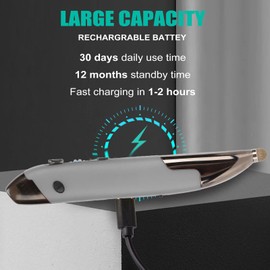 Topiky Kabellose Optische Taschen-Stiftmaus, 2,4 G Wiederaufladbare Optische USB-Stiftmaus, Einstellbare DPI, Ergonomische Handschrift--Mäuse für Notebook-Desktop (Silber grau)