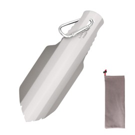Lixada Camping Shovels Flower Trowel Titanium Garden Hand Shovel with Clip and Storage Bag, Length: 20.5 cm, Working Width: 7 cm, Super Light 35 g, for Gardening, Camping, Hiking, Backpacking