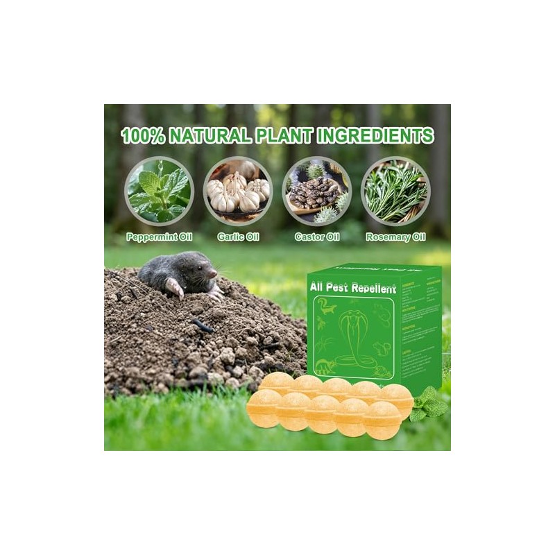 36Pack Mole Repellent - Natural Mole Deterrent for Yard, Garden