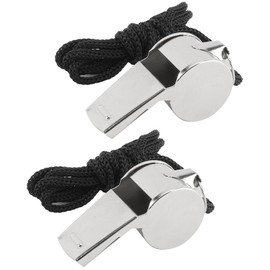 2 Pcs Whistles, Stainless Steel Whistles, Whistle for Coaches with Lanyard Whistle Emergency Referee Whistles Coach Whistle Teacher Whistle Loud Crisp Sound Whistle for Adults Teachers Outdoor Sports