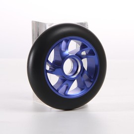 2 Stück Roller Reifen Scooter Räder Ersatz 100mm - PU-Reifen & Aluminium-Legierung Felgen Stunt Scooter Rollen mit Anti-Lock-Lager, Scoot and Ride Roller Zubehör für Scooter, Blau