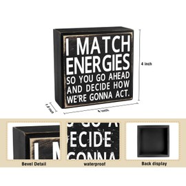 Funny Office Desk Decor Coworker Gift For Women Men, I Match Energies Cubicle Quotes, Do Not Disturb My Energy Office Desk Sign Protect Your Energy, Positive Energy