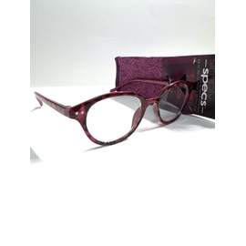 Foster Grant simply Specs VRL 1802 petite reading glasses with case magenta Havana color Oval 1.50, Purple