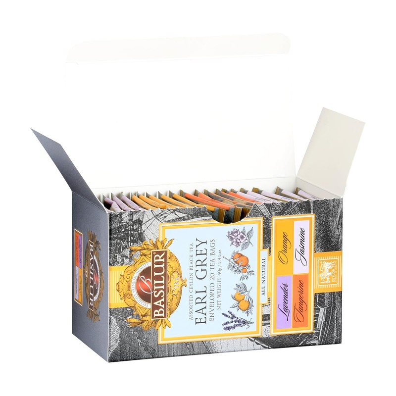 BASILUR Earl Grey Assorted (20 Tea Bags) Mother's Day Gift