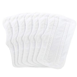 Fushing 7Pcs Steam Mop Pads, Washable Microfiber Cleaning Steamer Replacement Pads for Shark Steam & Spray Mop S3101 S3251 SK460 SK410 S3101n2 S3250 SK435CO SK140 SK141,White