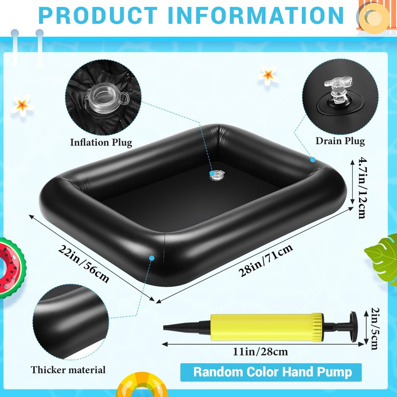 FillTouch Rectangular Inflatable Serving Bar Floating Drink Holder for Pool