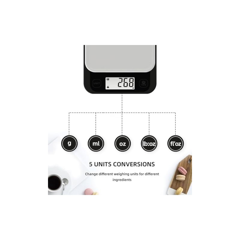 FITDAYS Báscula de cocina inteligente para bajar de peso y