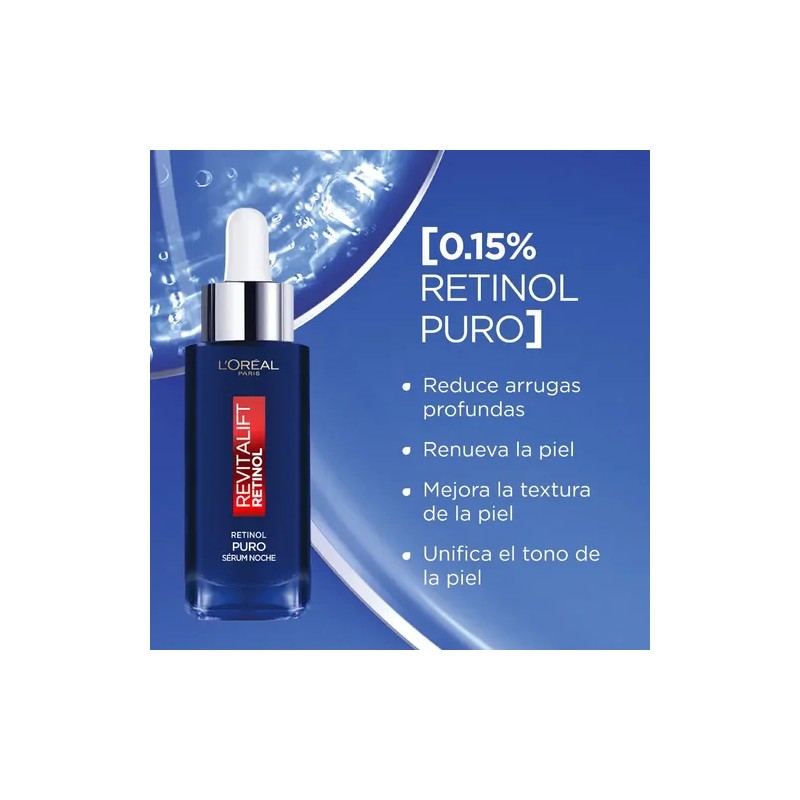 L’Oréal Paris Revitalift Sérum de Noche con Retinol Puro, 30
