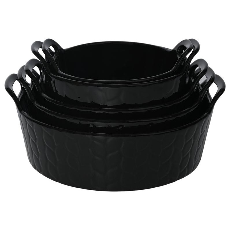 QVC Tempt-tations Carved Willow 5-Piece Round Nestable Bake and Serve