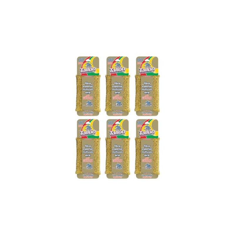 TALLÓN Fibra Esponja Multiusos para Cocina Paquete de 6 Piezas