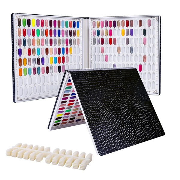 NMKL38 240 Nail Color Display Book for DIY Nail Polish UV Gel Color Card Nail Salon Tools with Nail Tips